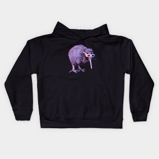 Kiwi Bird Anaglyph Kids Hoodie